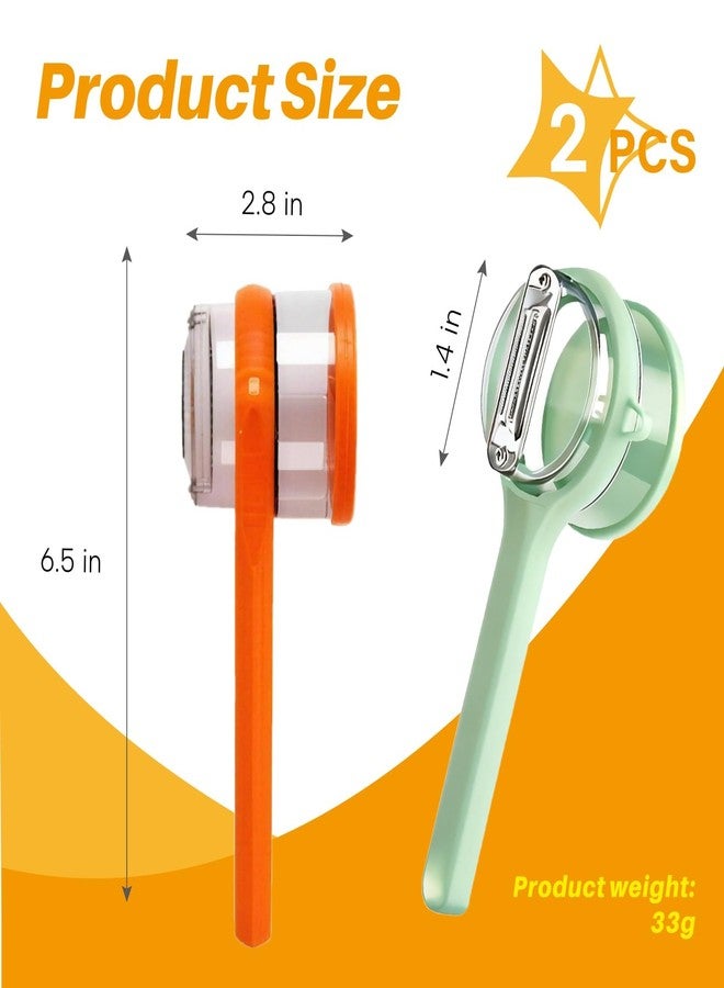 FENNIDICE 2PCS Upgrade Fruit Vegetable Peeler with Catcher, 2026 New Special Potato Peelers for Kitchen, Double-Sided Stainless Steel Apple Peeler with Box Storage - Image 2