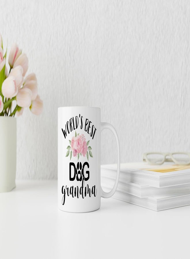 QASHWEY Dog Grandma Gifts Mug, Gifts for Dog Grandma Coffee Mug, Mothers Day Dog Owner Lover Mug Tea Cup Gifts for Grandma Grandmother, World’s Best Dog Grandma Coffee Cups Ceramic 11oz - Image 3