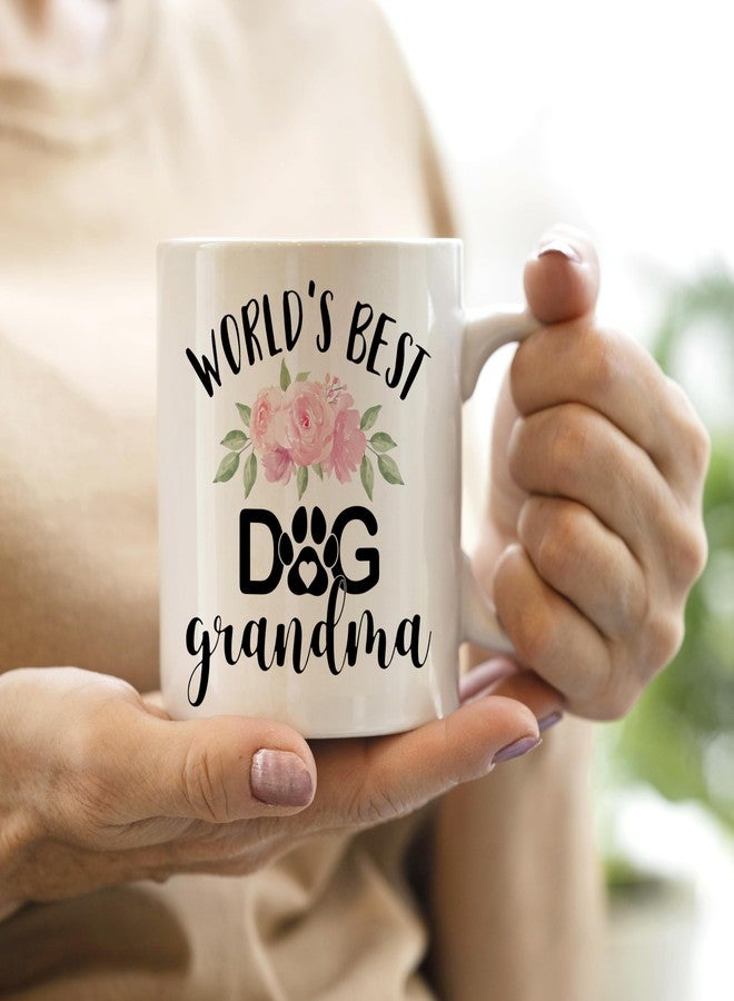 QASHWEY Dog Grandma Gifts Mug, Gifts for Dog Grandma Coffee Mug, Mothers Day Dog Owner Lover Mug Tea Cup Gifts for Grandma Grandmother, World’s Best Dog Grandma Coffee Cups Ceramic 11oz - Image 2