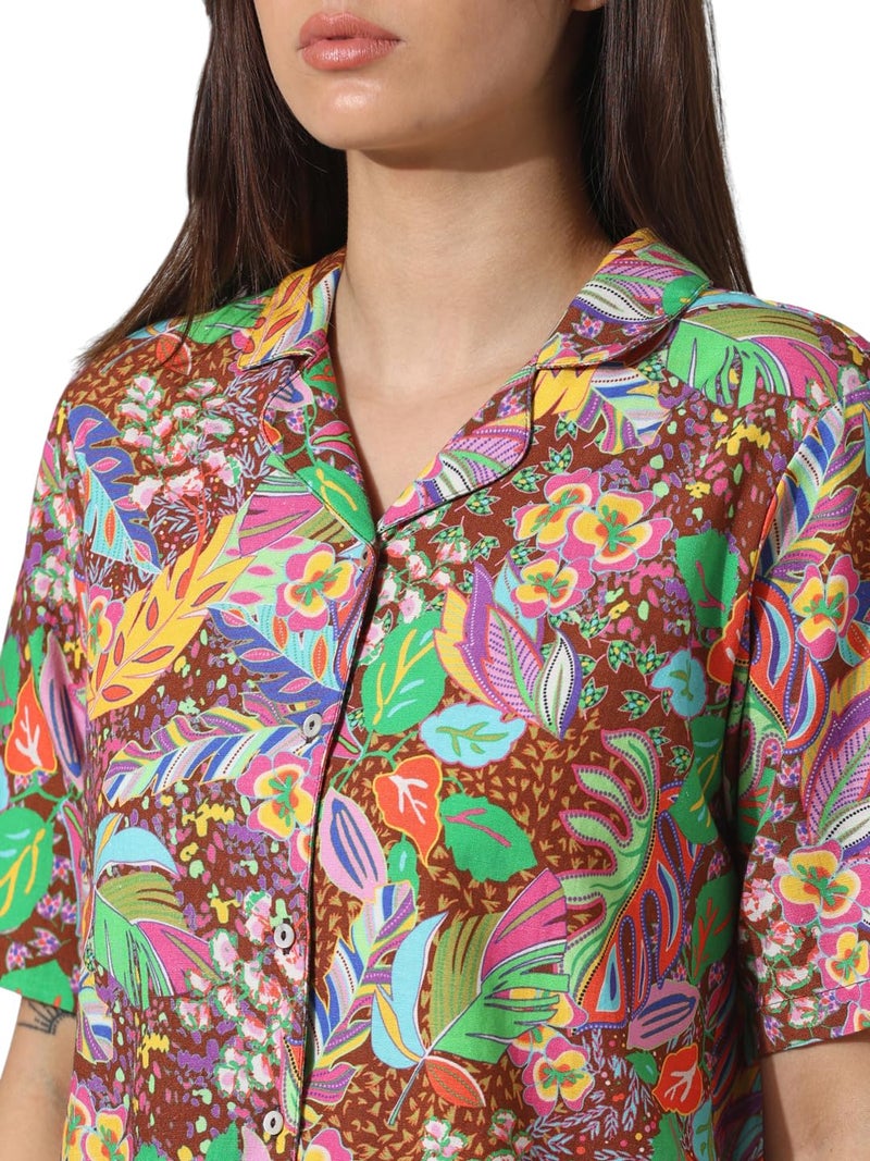 ONLY Women Printed Cotton Loose Fit Multicolor Shirt - Image 4