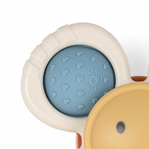 Itzy Ritzy Pop & Whirl – Fidget Spinner Travel & Bath Toy for Babies & Toddlers – Fidget w/Textured Silicone Poppers to Develop Fine Motor Skills – Sticks to Highchairs, Tables, Tubs More (Smile) - Image 2