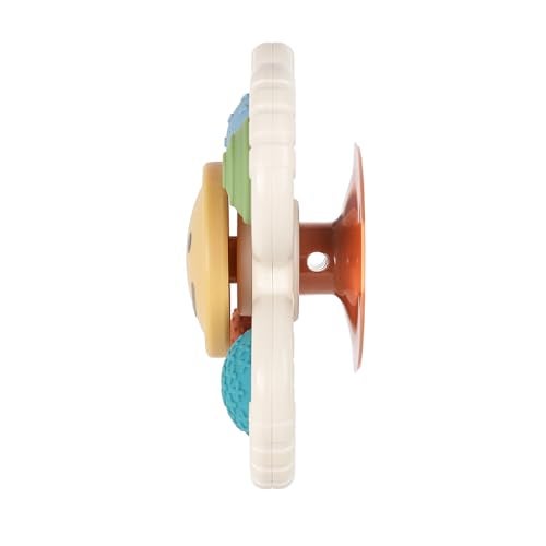 Itzy Ritzy Pop & Whirl – Fidget Spinner Travel & Bath Toy for Babies & Toddlers – Fidget w/Textured Silicone Poppers to Develop Fine Motor Skills – Sticks to Highchairs, Tables, Tubs More (Smile) - Image 3