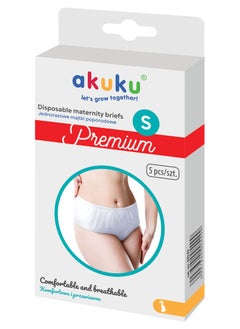 Disposable Maternity Briefs for Postpartum | Soft Breathable Hygiene Panties | Individually Wrapped | Size XL | Pack of 5 | Gentle Waistband | 15 x 9 x 4 cm