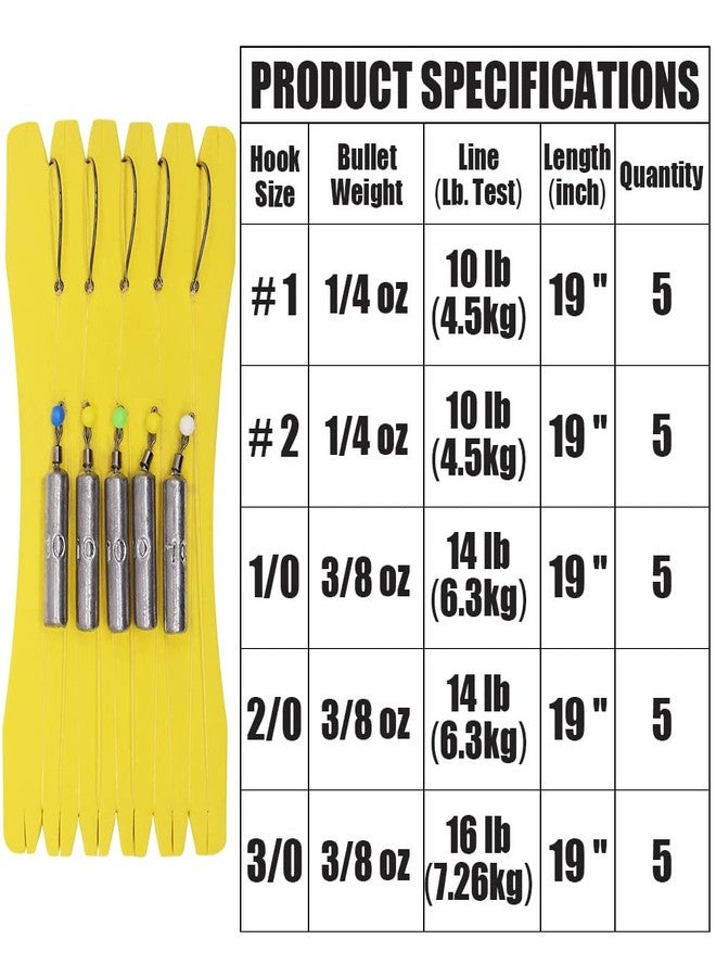 XFISHMAN Drop Shot Rigs for Bass Fishing Ready Rig with Hooks and Sinker Weights (Hook Size 3/0-Weight 3/8 oz-Qty 5) - Image 5