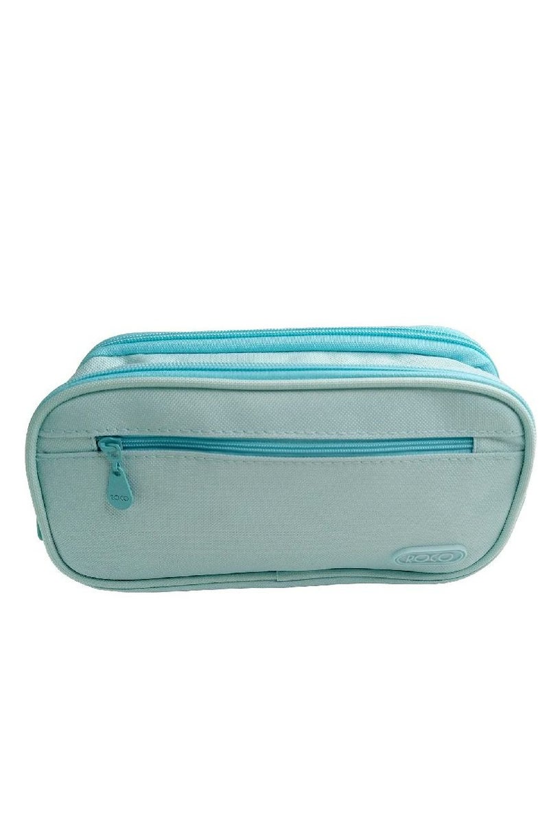 روكو حافظة أقلام رصاص ناعمة من النايلون بجيبين وحجرتين، لون أزرق - Image 1