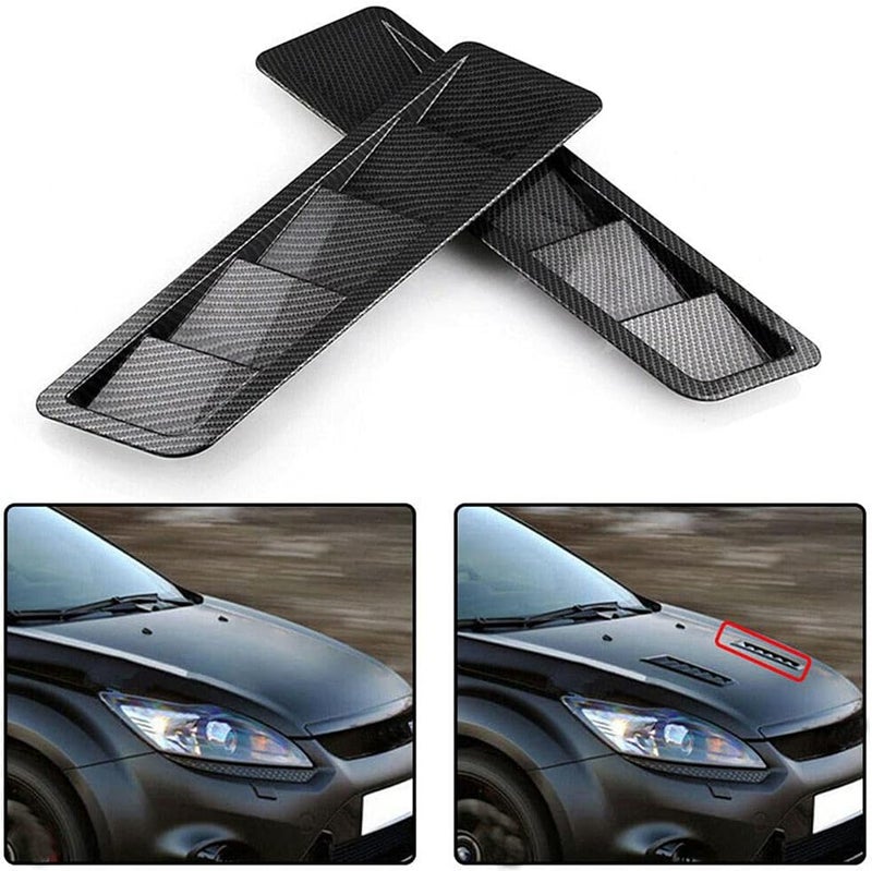 WENJTP Auto Hoods Vents Bonnet Cover Hood Scoop for Cars Cold Air Flow Intake Fitment Louvers Cooling Intakes Intake Vent Cover (Carbon Fiber) - Image 5
