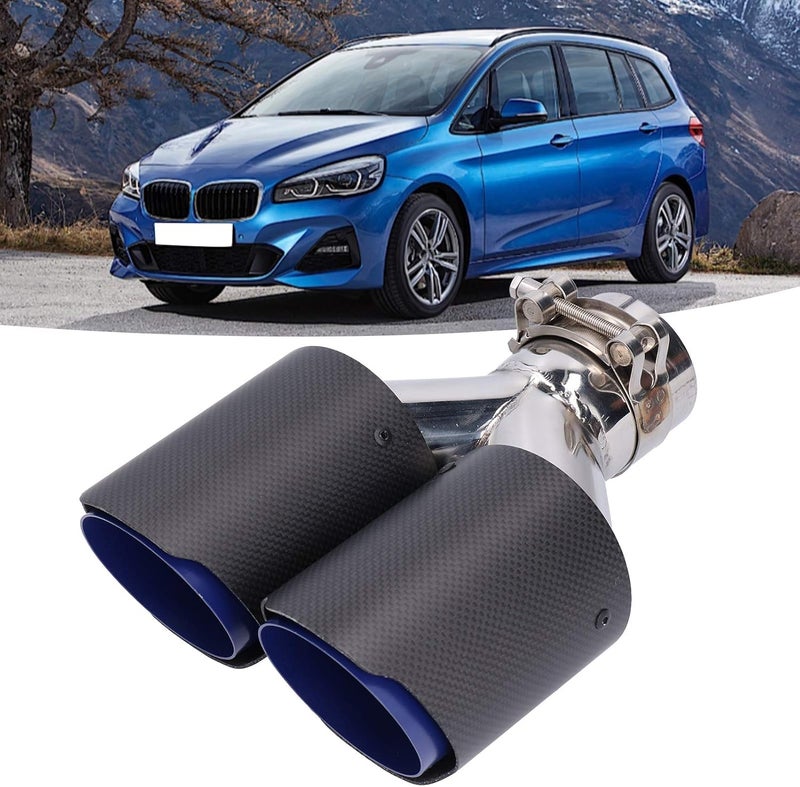 klarako Car Exhaust Tip, Universal Dual Exhaust Pipe Tip Y?Shape Tail Throat Matte Carbon Fiber Stainless Steel - Image 3