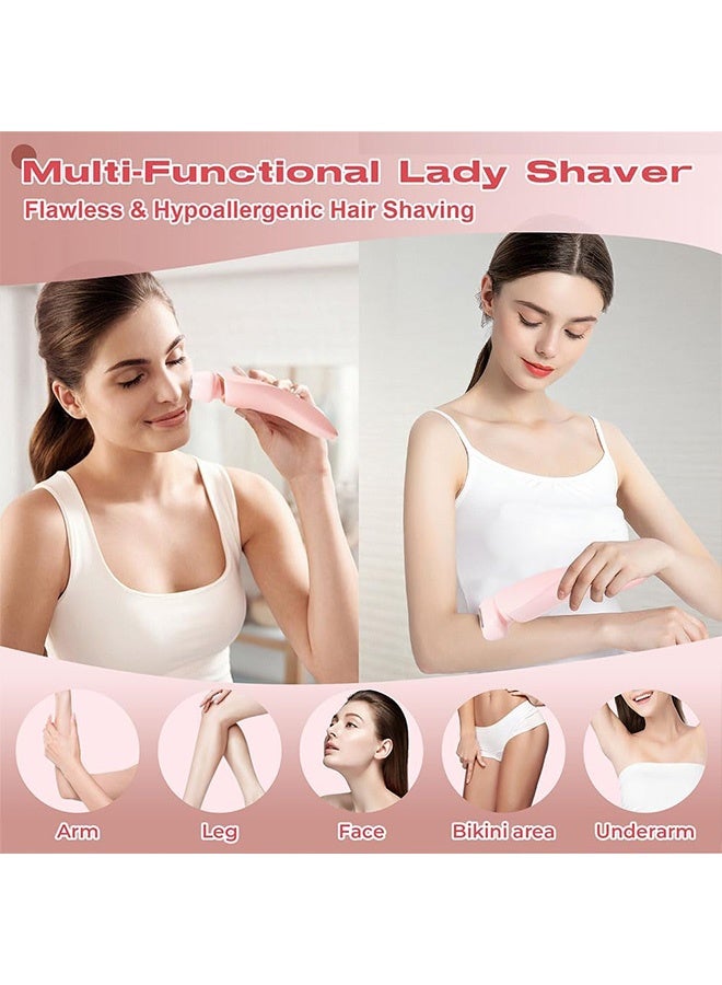 MAANGE Electric Shaver, 2 in 1 Electric Shaver for Women, Waterproof 2-in-1 Wet&Dry Painless Hair Removal for Legs and Underarm (Pink) - Image 4