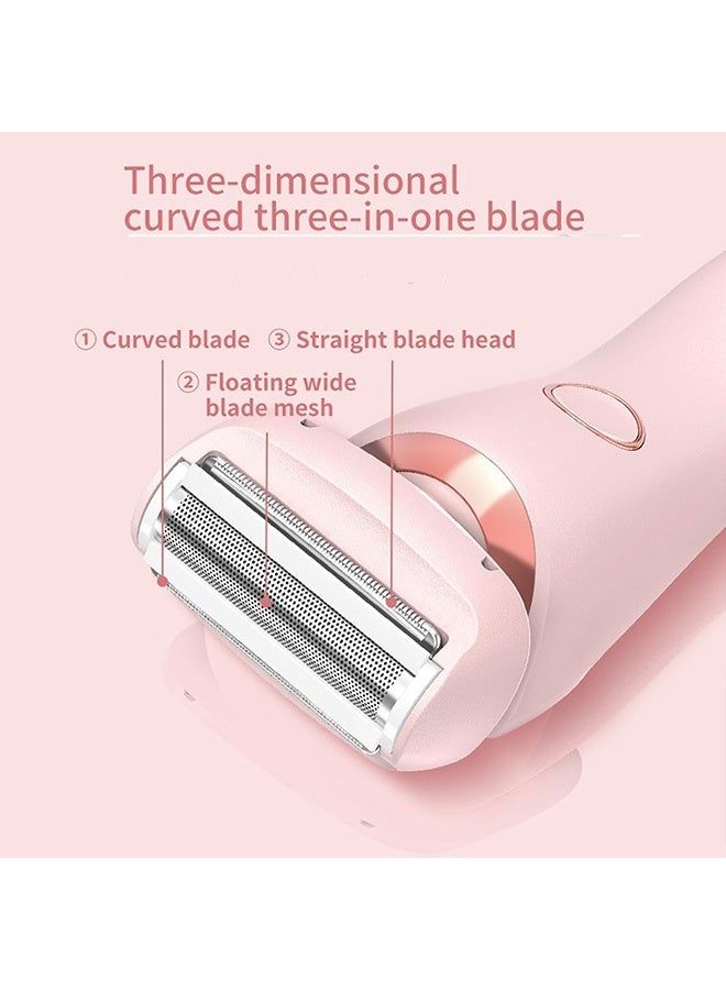 MAANGE Electric Shaver, 2 in 1 Electric Shaver for Women, Waterproof 2-in-1 Wet&Dry Painless Hair Removal for Legs and Underarm (Pink) - Image 3