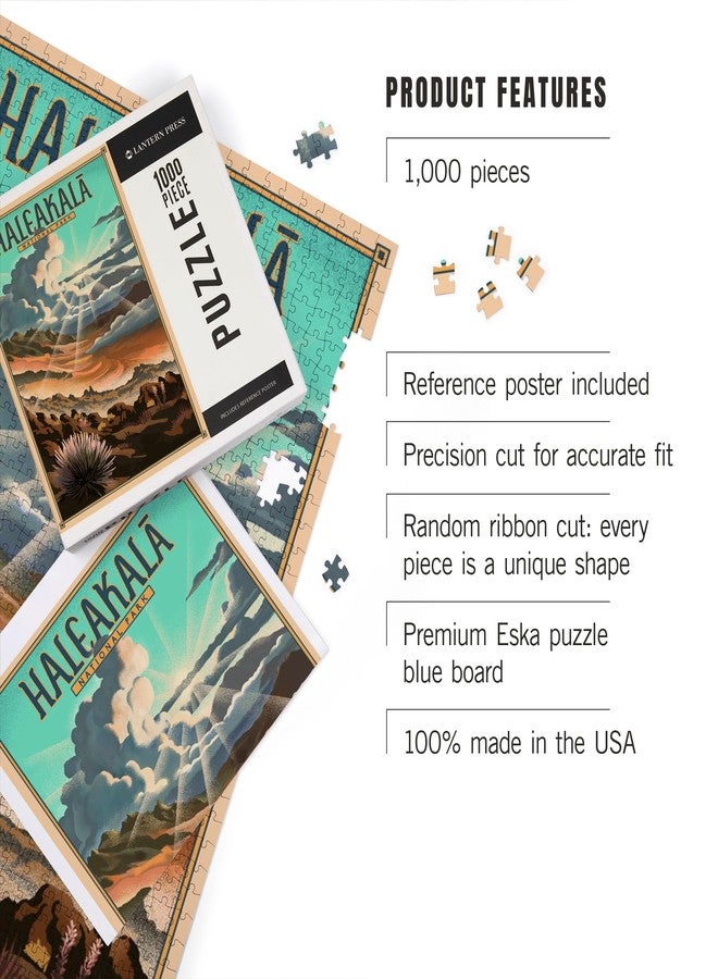 Lantern Press "Lantern Press Haleakala National Park, Hawaii, Lithograph, 1000 Piece Jigsaw Puzzle for Adults, Made in USA with Reference Poster" - Image 3