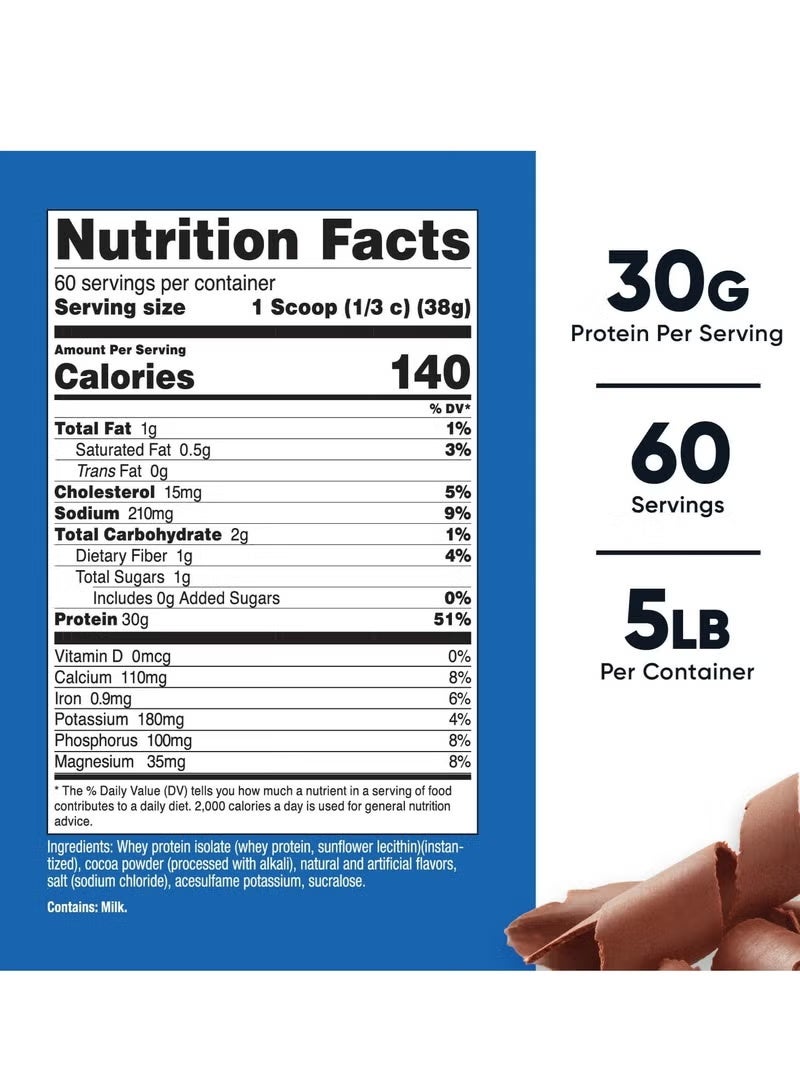 Nutricost, Whey Protein Isolate, Milk Chocolate , 5 lb (2,268 g) - Image 2