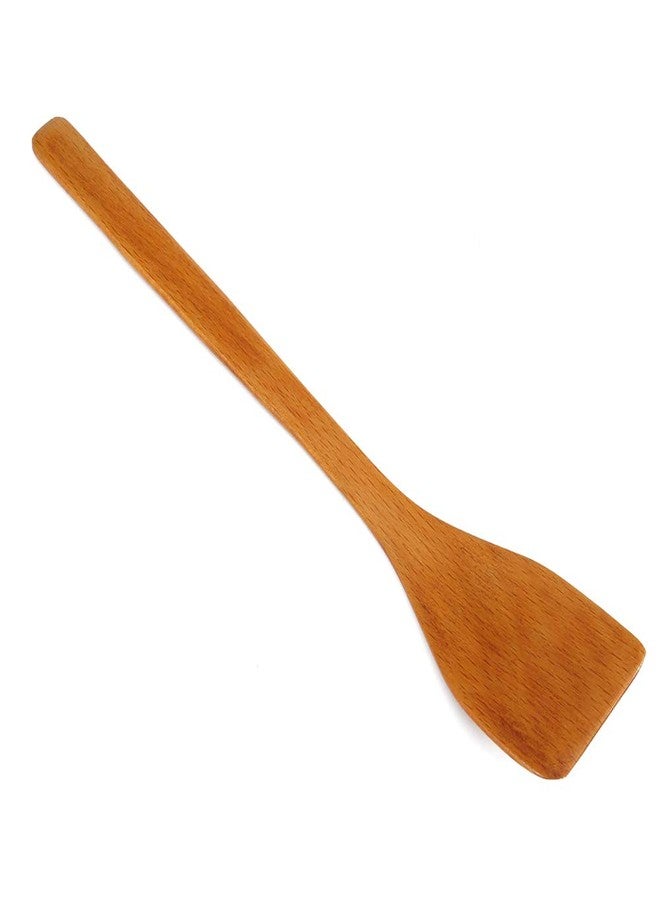 Agatige Wooden Spatula for Cooking, 9.7in Small Flat Frying Spatula Turner Wooden Cooking Utensils Flat for Nonstick Cookware Wok Accessories(Light Wood Color) - Image 1