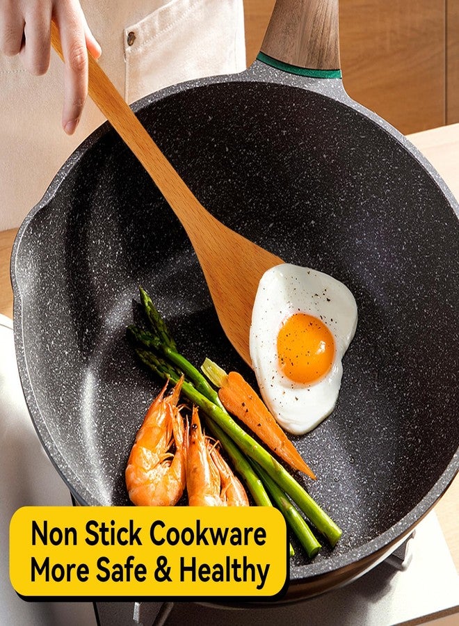 Agatige Wooden Spatula for Cooking, 9.7in Small Flat Frying Spatula Turner Wooden Cooking Utensils Flat for Nonstick Cookware Wok Accessories(Light Wood Color) - Image 3