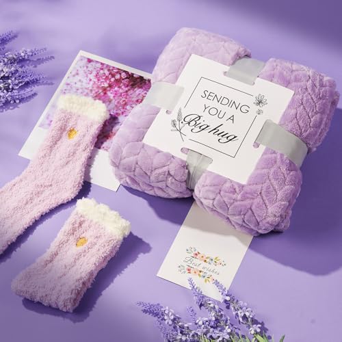 YFONG Gift Baskets for Women, 12PCS Get Well Gifts for Her, SPA Gift for Mom, Wife, Girlfriend, Friends, Purple Happy Birthday Gifts Set, Relaxing Self Care Gifts for Christmas Day - Lavender - Image 5