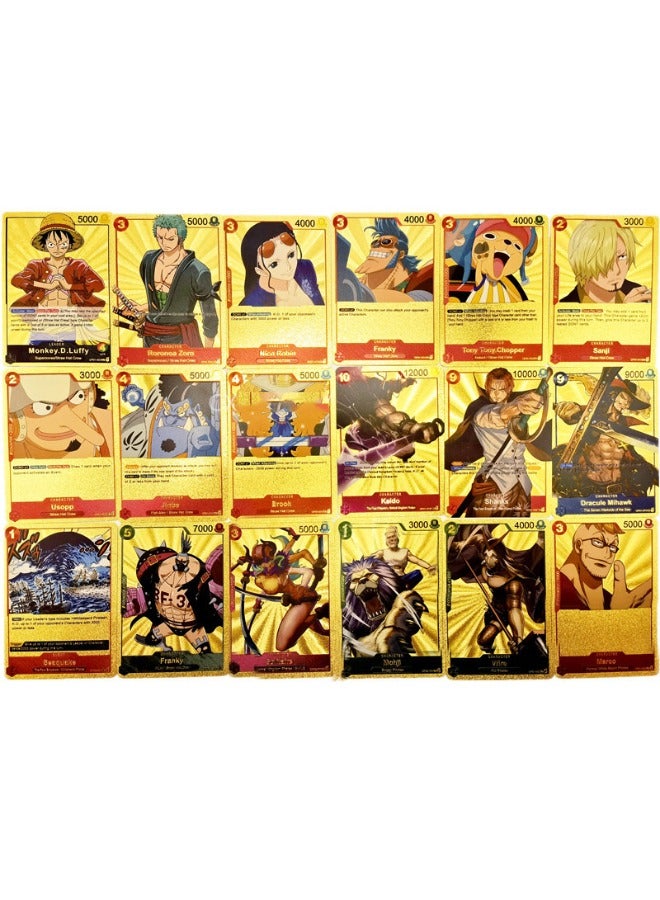 55-Piece Anime One Piece Gold Cards Set, Anime Card Game Booster Packs, Gold Foil Cards,Trading Card, Collectible Rare Golden Cards Best Gift for Collectors and Kids - Image 3