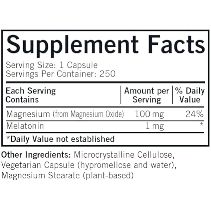 Kirkman Melatonin Plus Magnesium Capsules - Hypo - 250 Capsules - Image 2
