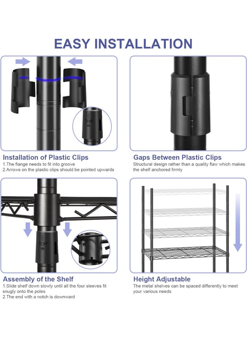 Forthcan Expandable Metal Wardrobe Clothes Rack with Shoe Shelf, Heavy Duty Freestanding Garment Organizer with Adjustable Shelves, Hanging Rod, and Side Hooks - Image 2