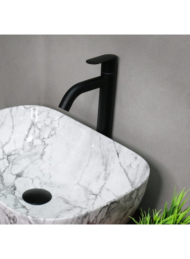 European-Style All-Copper Pop-Up Drain Head – 40mm Full Thread Brass Waste Coupling for Glass, Tabletop & Under-Counter Wash Basins, Black with Large Cover - Image 3