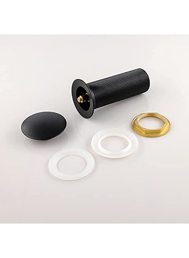 European-Style All-Copper Pop-Up Drain Head – 40mm Full Thread Brass Waste Coupling for Glass, Tabletop & Under-Counter Wash Basins, Black with Large Cover - Image 5