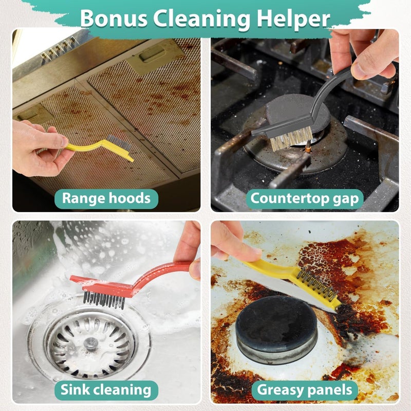 SWAMINE Crevice Cleaning Brush Hard Bristle,Magic Bathroom Gap Stiff Cleaning Brush,Multifunctional Groove Gap Cleaning Brush Tool Kits for Household,Bathroom,Kitchen,Groove,Shutter Door Window(7 Pcs) - Image 4