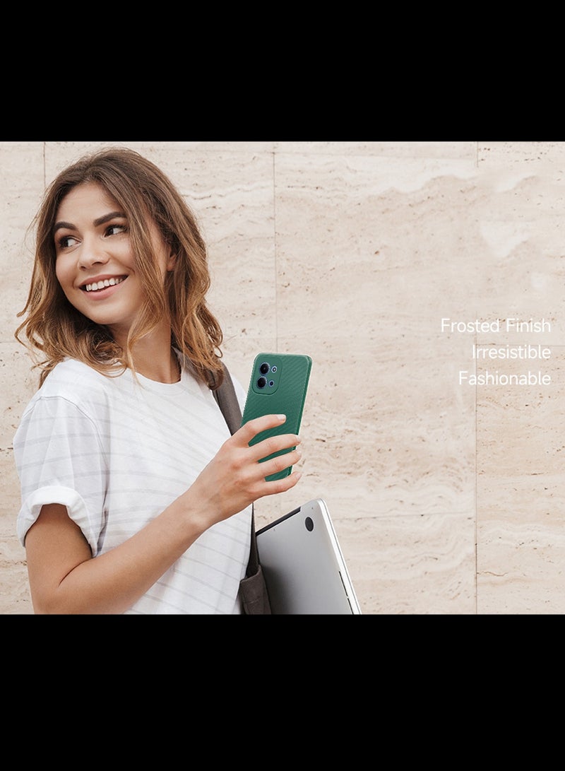 Wtech Xiaomi Redmi 15C 4G/5G 2025 Liquid Silicone Carbon Fiber Texture Case Cover (MCFPSN) - Dark Green - Image 2