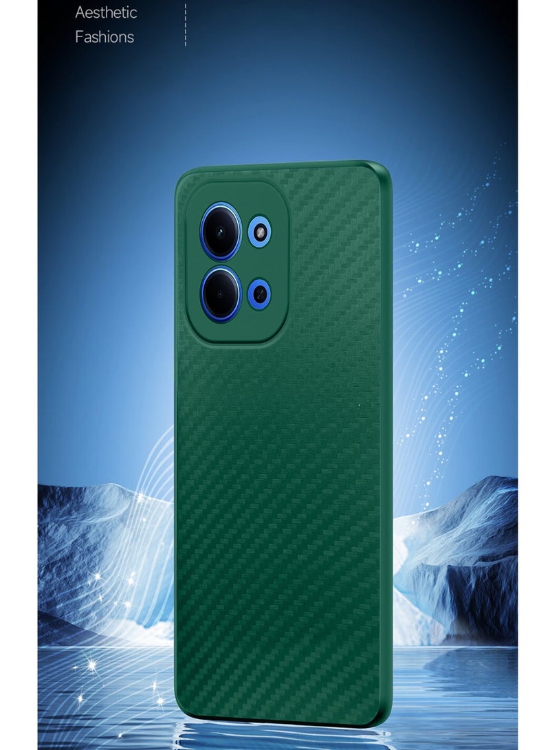 Wtech Xiaomi Redmi 15C 4G/5G 2025 Liquid Silicone Carbon Fiber Texture Case Cover (MCFPSN) - Dark Green - Image 4