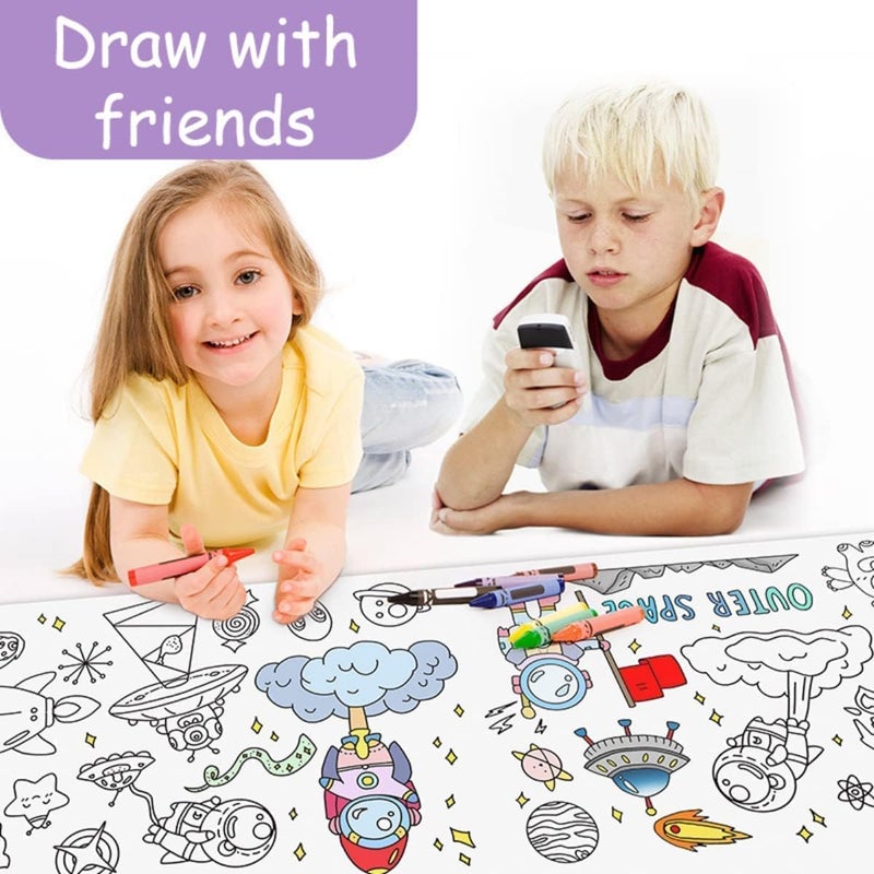 woobles Children's Drawing Roll, Coloring Paper Roll For Kids, Oversize Childrens Drawing Roll, Roll Drawing Paper For Kids, Children Drawing Roll (Number letters,With 12-Color Pencil) Number Letters With 12-Color Pencil - Image 2