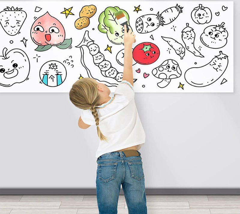 woobles Children's Drawing Roll, Coloring Paper Roll For Kids, Oversize Childrens Drawing Roll, Roll Drawing Paper For Kids, Children Drawing Roll (Number letters,With 12-Color Pencil) Number Letters With 12-Color Pencil - Image 3