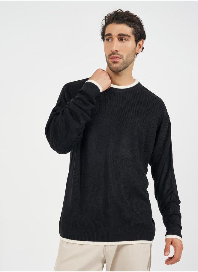 Relaxed Tuck Knit Lightweight Sweater with Contrast Detail - pzsku/Z6BC3FD52CD6DCEC25362Z/45/_/1728387083/756a3764-3c1f-4beb-a08d-95b15aef2559