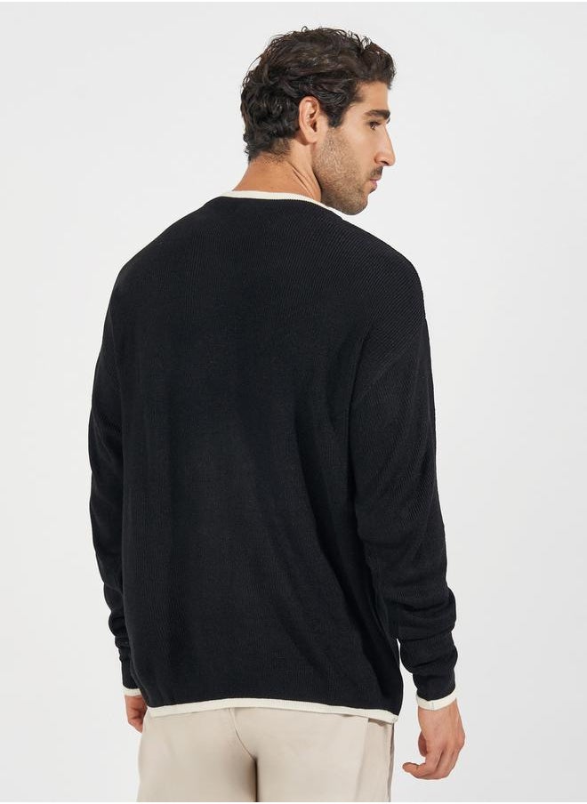 Relaxed Tuck Knit Lightweight Sweater with Contrast Detail - pzsku/Z6BC3FD52CD6DCEC25362Z/45/_/1728387087/422527cc-0dce-40b4-be03-e6717b2e7879