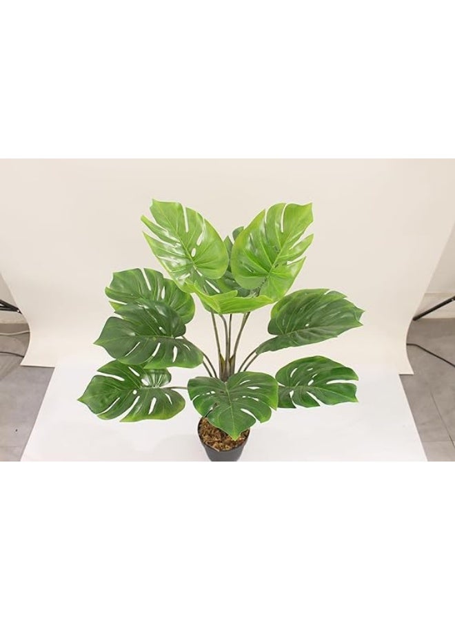 MARCOLO Artificial Monstera Tree in Black Pot, Green, Realistic Tropical Leaves, Indoor Home Decor (80cm) - Image 4