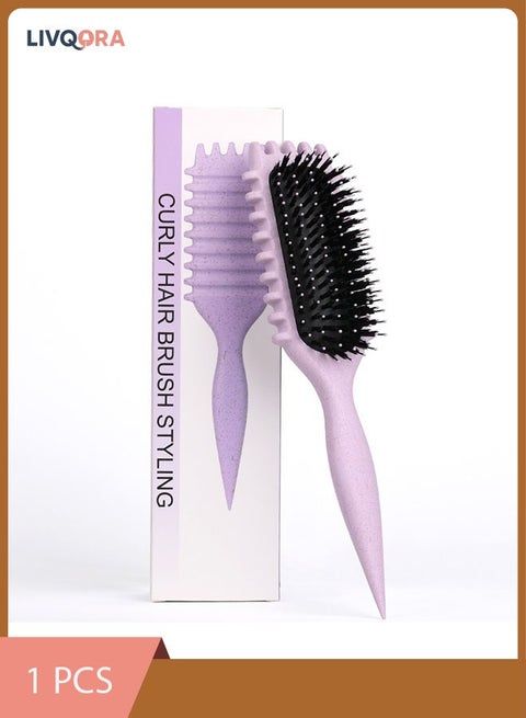 Fluffy Curl Defining Brush - Curl Brush for Curly Hair Wet,Elastic Hair Styling Comb For Bounce & Volume, Durable Plastic Bristles & Abs Handle