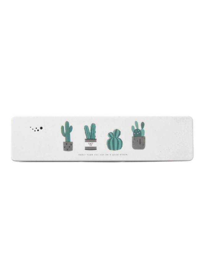 NIBEMINENT Portable Travel Toothbrush Holder White/Green/Grey 21.5x2.6x2cm