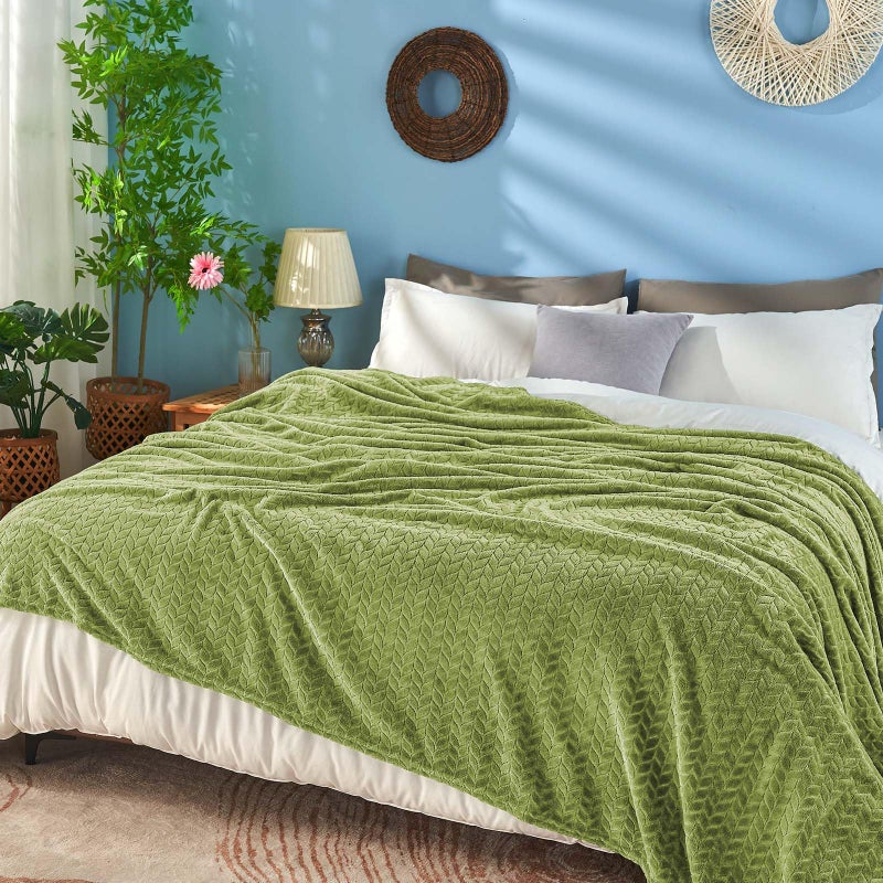 inhand Sage Green Fleece Throw Blanket for Couch, Super Soft Flannel Blanket, Lightweight Fuzzy Blankets Sofa Bed Office, Washable Cozy Plush Fleece Blankets&Throw for All Season(50x60 Inches) - Image 3