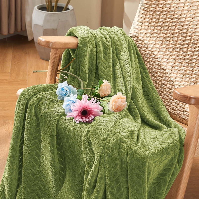 inhand Sage Green Fleece Throw Blanket for Couch, Super Soft Flannel Blanket, Lightweight Fuzzy Blankets Sofa Bed Office, Washable Cozy Plush Fleece Blankets&Throw for All Season(50x60 Inches) - Image 2