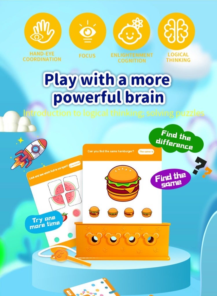 3 Pack Toddler Preschool Educational Logic Key Toys, 3 Levels Difficulty, 192 Card Flashcards Montessori Toys, Puzzle Board Games Books for early develoment, Suitable Preschool Learning Activities for 3-6 Years Old Boys Girls - Image 3