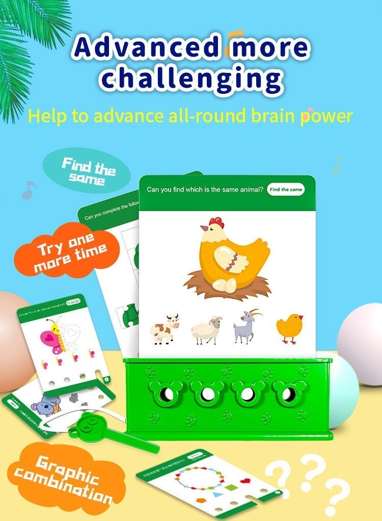 Educational Puzzles for Kids, 3-Pack Logic Key Puzzle Book & Learning Cards Set, 192 Montessori Preschool Brain Teaser Cards for Ages 3-6, Matching Counting Maze Activity Toy - Image 5