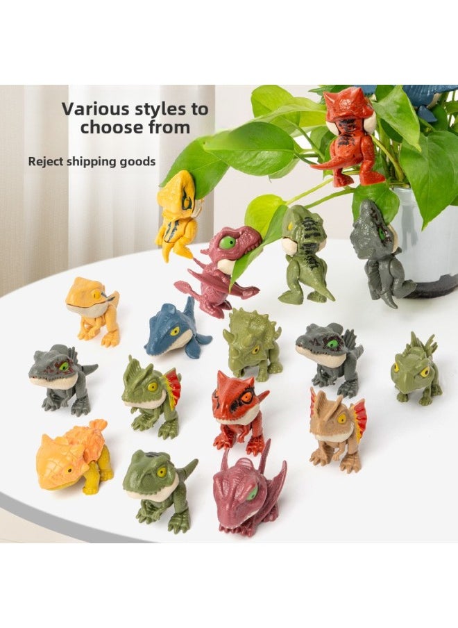 null - Jurassic Finger-biting Dinosaur Joint Movable Overlord Triangle Raptor Manufacturer Simulation Model Toy-Color:Green Raptor ] - Image 1