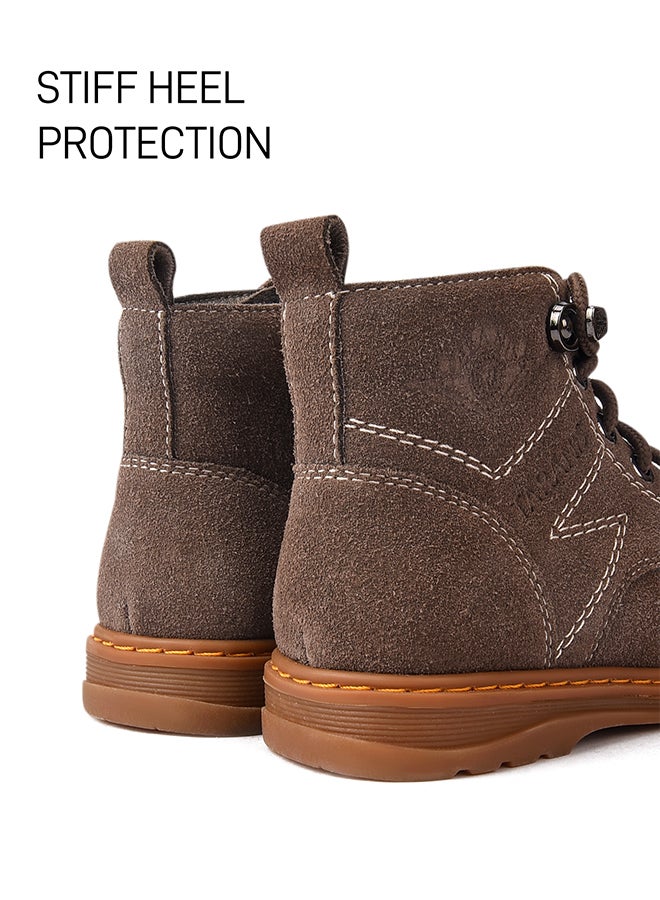 تارانيس حذاء تارانيس بني من جلد الغزال للأطفال - برباط وسحاب جانبي - Image 4