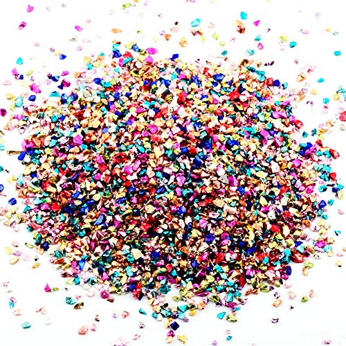 Cmidy Crushed Glass Irregular Metallic Chips Sprinkles Chunky Glitter Multicolor 100g 2-4mm for Nail Arts Craft DIY Vase Filler Epoxy Resin Mold Scrapbooking Jewelry Making Decoration (Multicolor, 2-4mm) - Image 2