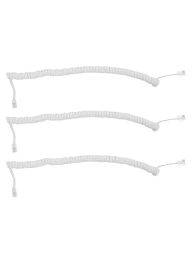 3 Pack Coiled Telephone Cord Flexible Receiver Cable for Landline Desk Phones - Image 1