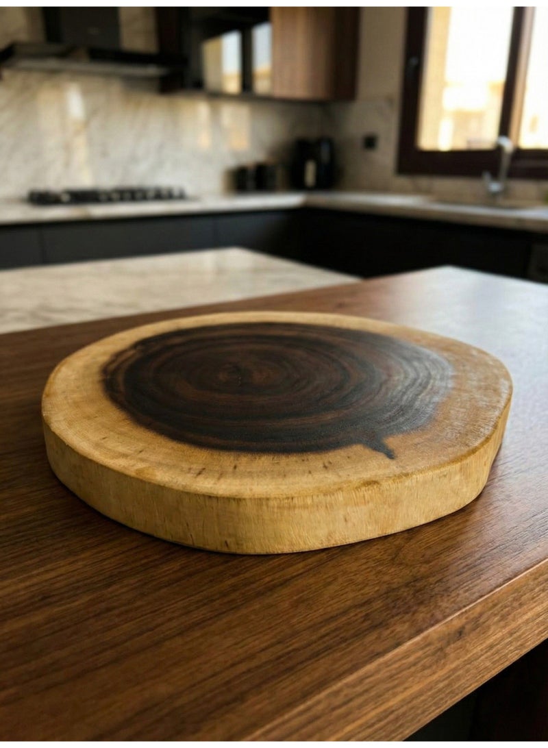 كذا هوم كازا هوم لوح تقديم فاخر من شريحة خشب طبيعي صلب – تشطيب عضوي بلمسات ريفية – للديكور والتقديم في المطبخ - Image 4