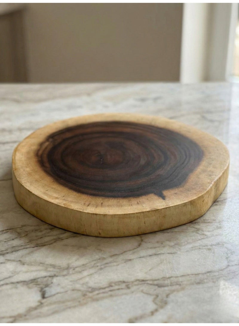 كذا هوم كازا هوم لوح تقديم فاخر من شريحة خشب طبيعي صلب – تشطيب عضوي بلمسات ريفية – للديكور والتقديم في المطبخ - Image 1