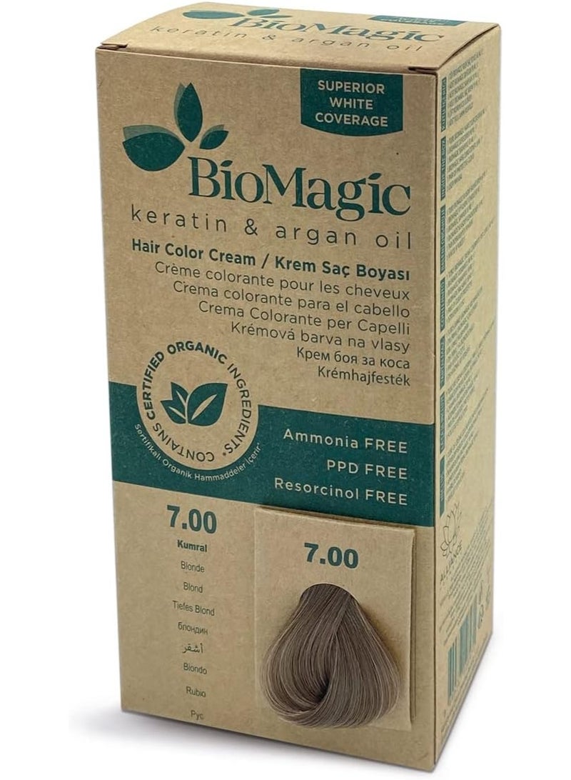 BIOMAGIC صبغة شعر دائمة 7.00 شقراء، 60 مل - Image 1