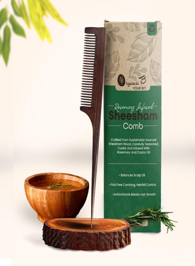 Organic B Indian Rosewood Tail Comb | Rosemary Infused - Image 2