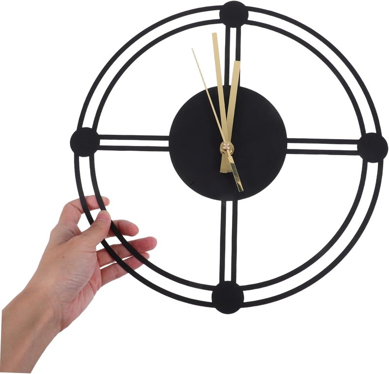 Yardwe Outdoor Decorative Wall Clock Silent Non Ticking Metal Iron Art for Home Kitchen Garden Decor - Image 4