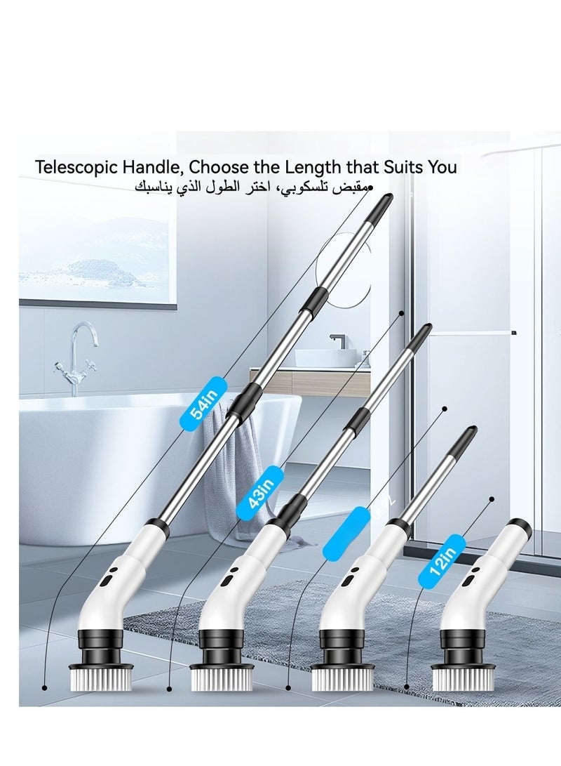 Huake Electric Cleaning Brush Rechargeable with 9 Replaceable Brush Heads, Retractable Cordless Portable Electric Scrubber, Safe  Waterproof Electric Brush for Cleaning Tile, Window, Floor, Bathtub  - Image 5