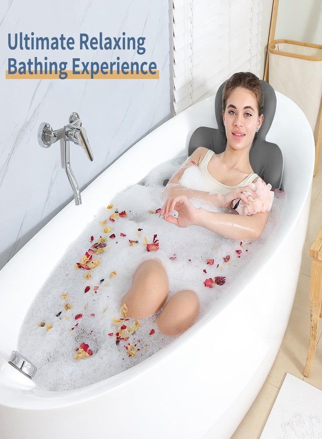 VEILS Bath Cushion, Full Body Bathtub Pillow with 160 Suction Cups, Bath Mat for Head and Neck Support, with Laundry Bag (Dark Gray, 51" x 16") - Image 2