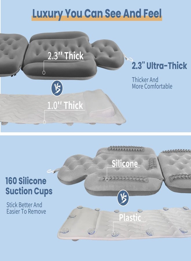 VEILS Bath Cushion, Full Body Bathtub Pillow with 160 Suction Cups, Bath Mat for Head and Neck Support, with Laundry Bag (Dark Gray, 51" x 16") - Image 5