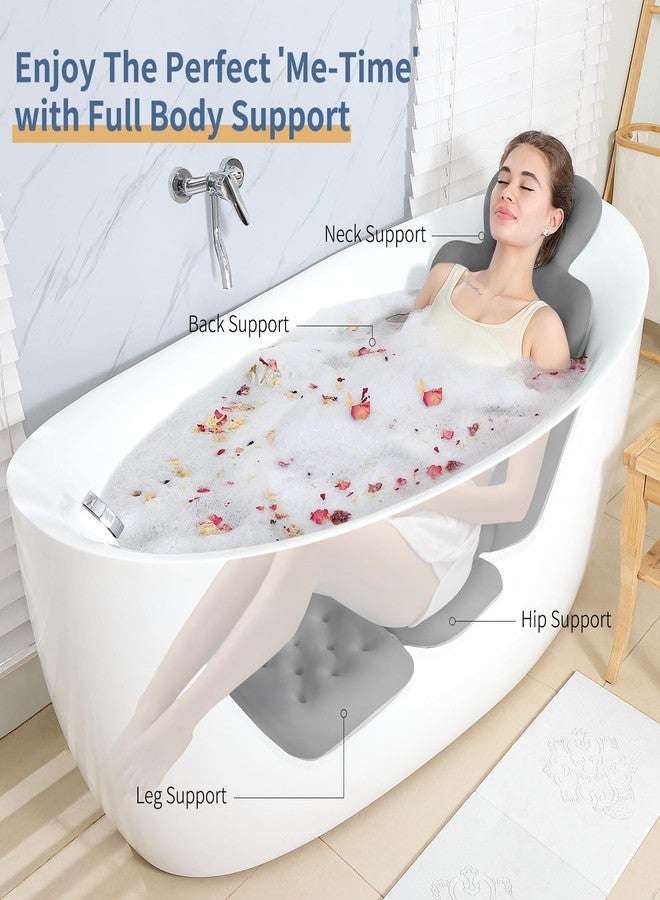 VEILS Bath Cushion, Full Body Bathtub Pillow with 160 Suction Cups, Bath Mat for Head and Neck Support, with Laundry Bag (Dark Gray, 51" x 16") - Image 3